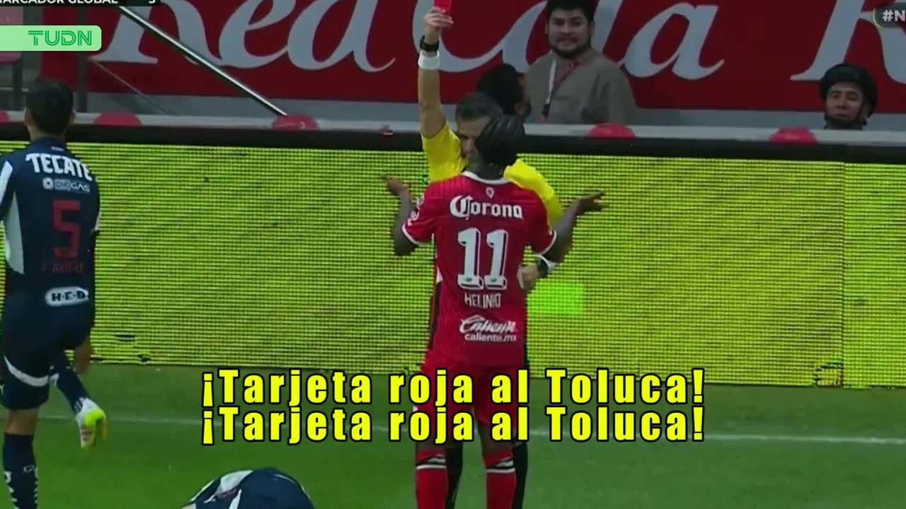 ¡Tarjeta roja! Toluca se queda con un hombre menos