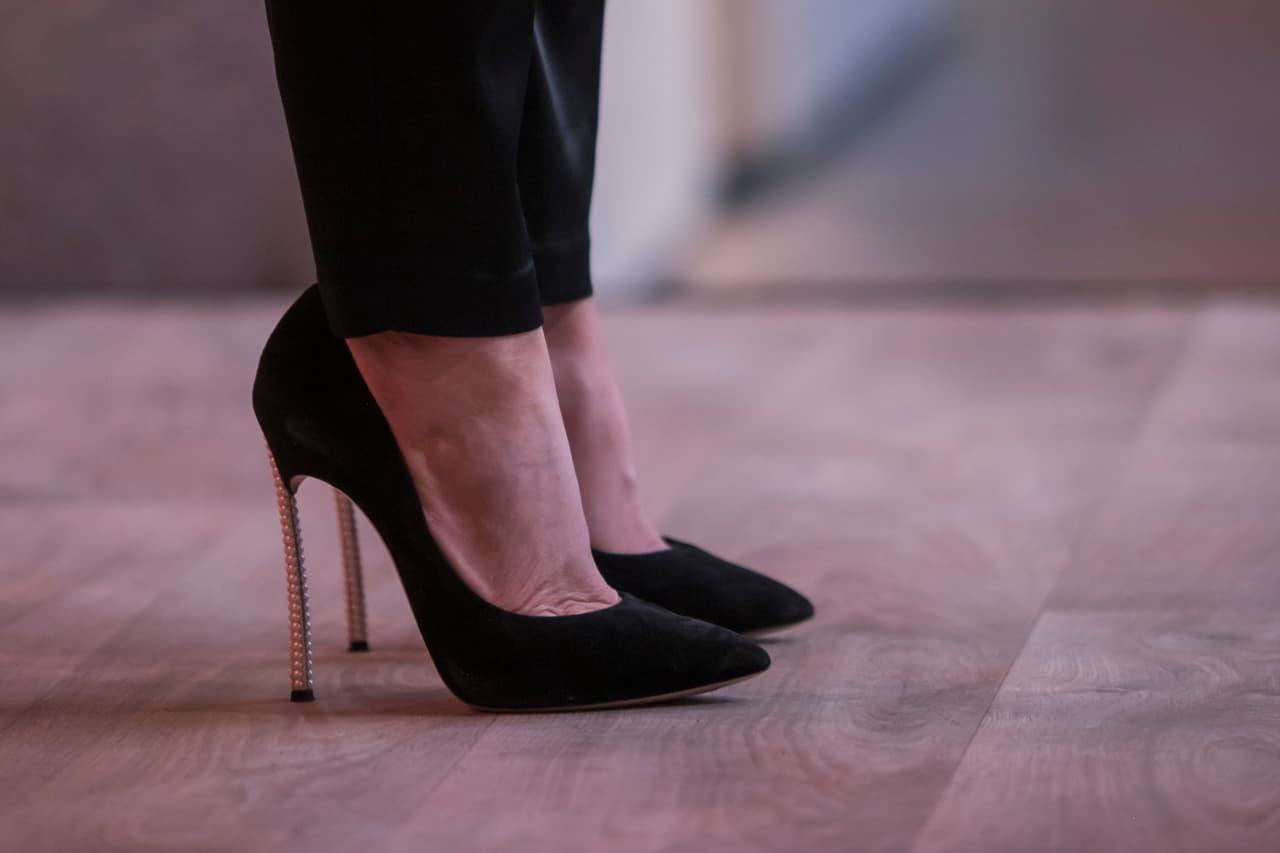 La conductora presumió este calzado como las grandes.