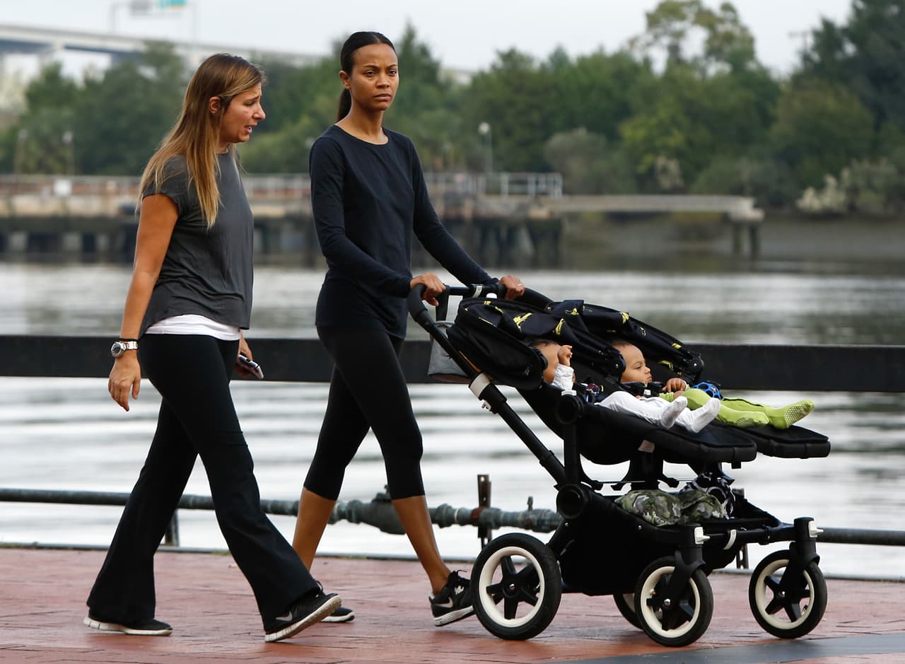 La diva se mantiene en forma acompañada por sus nenes.