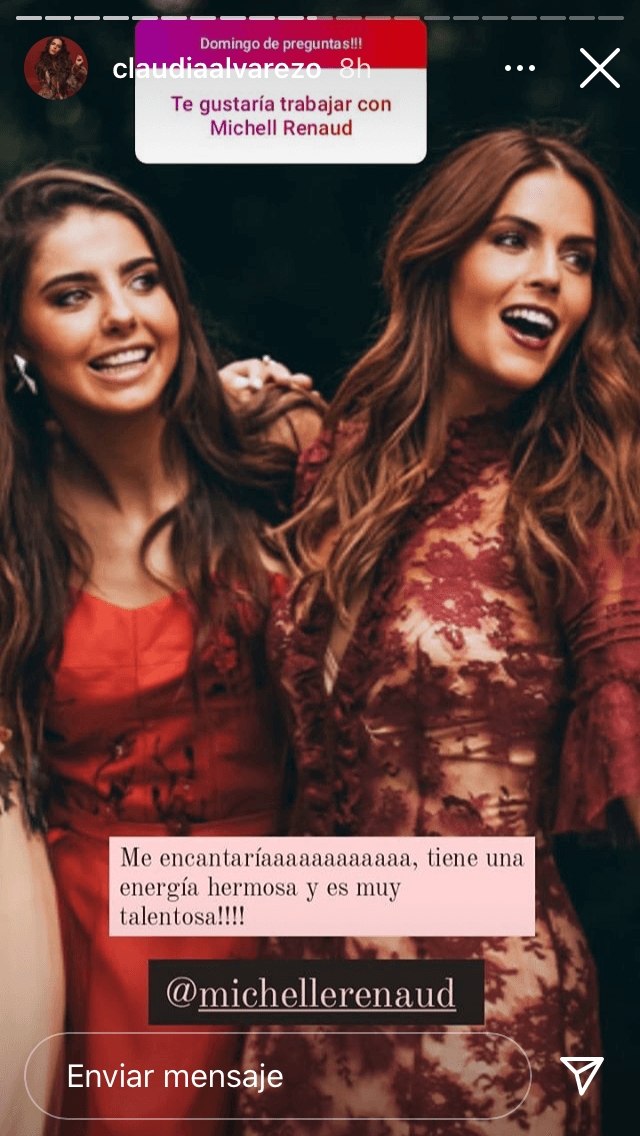 También se le preguntó si le gustaría trabajar al lado de
<b><a href="https://www.univision.com/famosos/michelle-renaud-y-danilo-carrera-estan-apartados-del-mundo-tras-compartir-con-galilea-montijo-video" target="_blank">Michelle Renaud</a></b>: "Me encantaría", contestó, "tiene una energía hermosa ¡y es muy talentosa!".
<br>