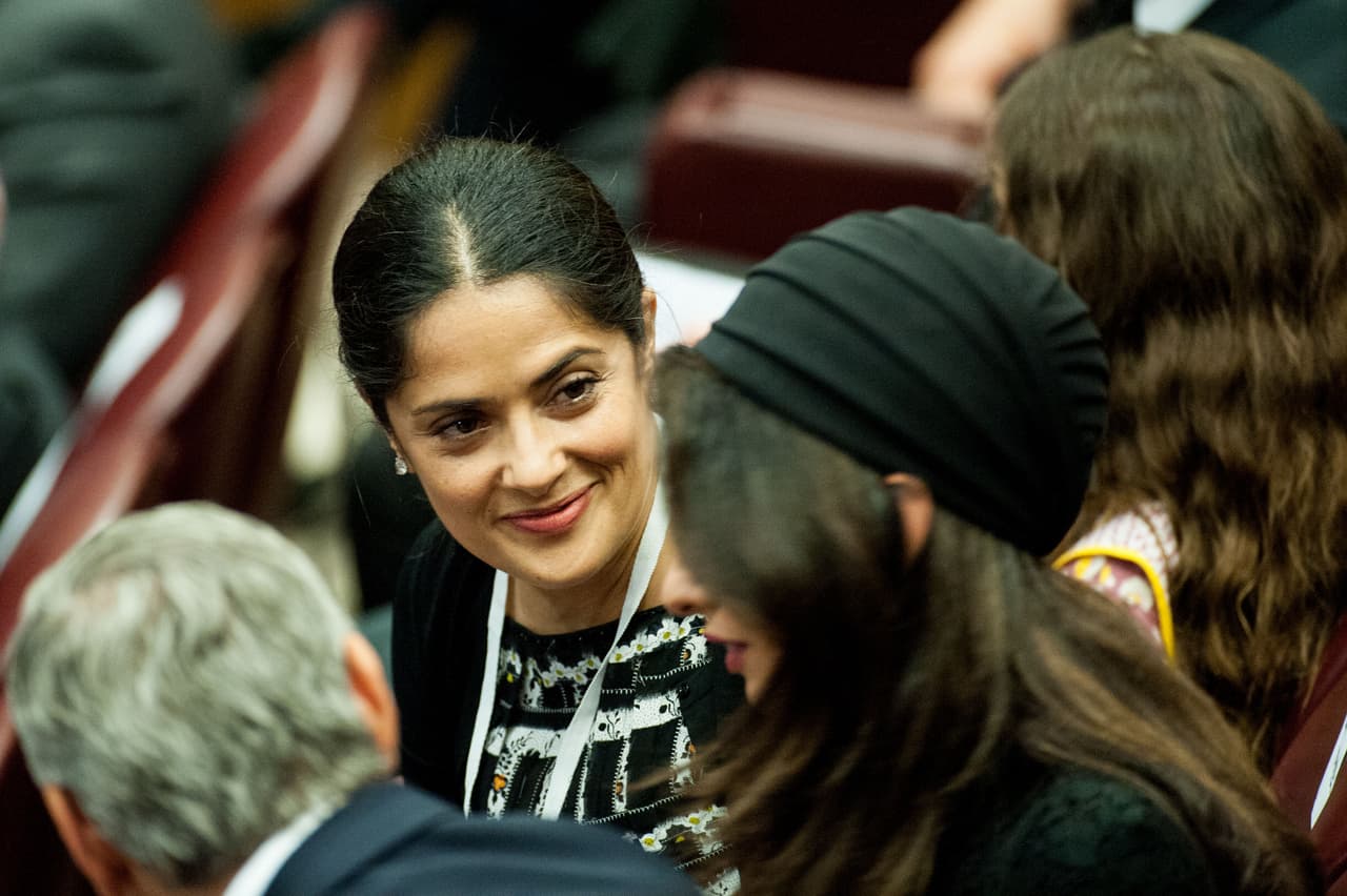En la audiencia también estuvo presente la actriz mexicana Salma Hayek.