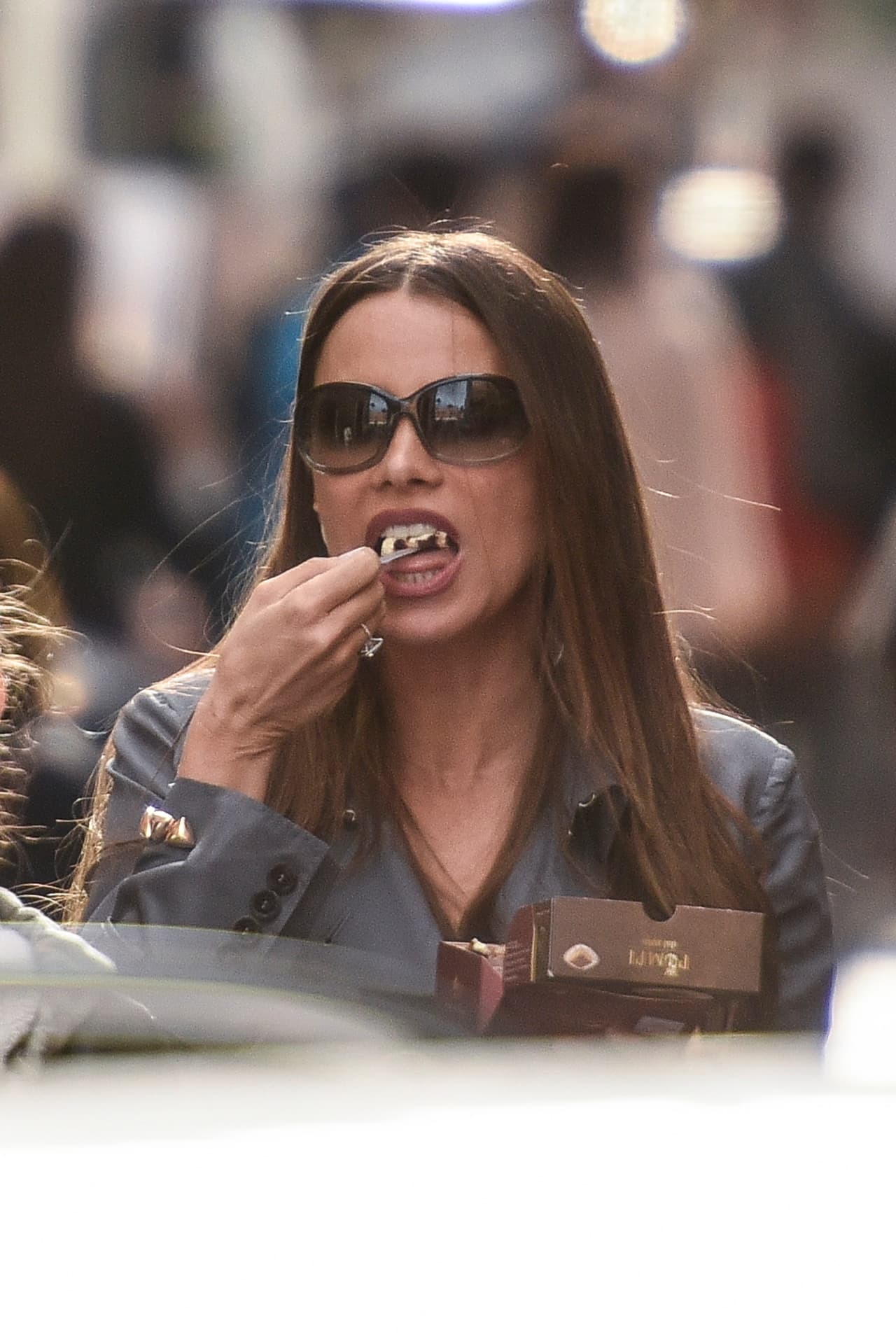 Photo © 2017 Xposure UK/The Grosby Group Rome, April 03, 2017. Colombian-american model and actress Sofia Vergara is spotted in Rome with 2 friends one of which is Franz Serrano Evers son of former Head Chief General of the colombian national police Rosso Jose Serrano. They stop for some tiramisu' cake before ending their shopping spree in a lingerie shop.