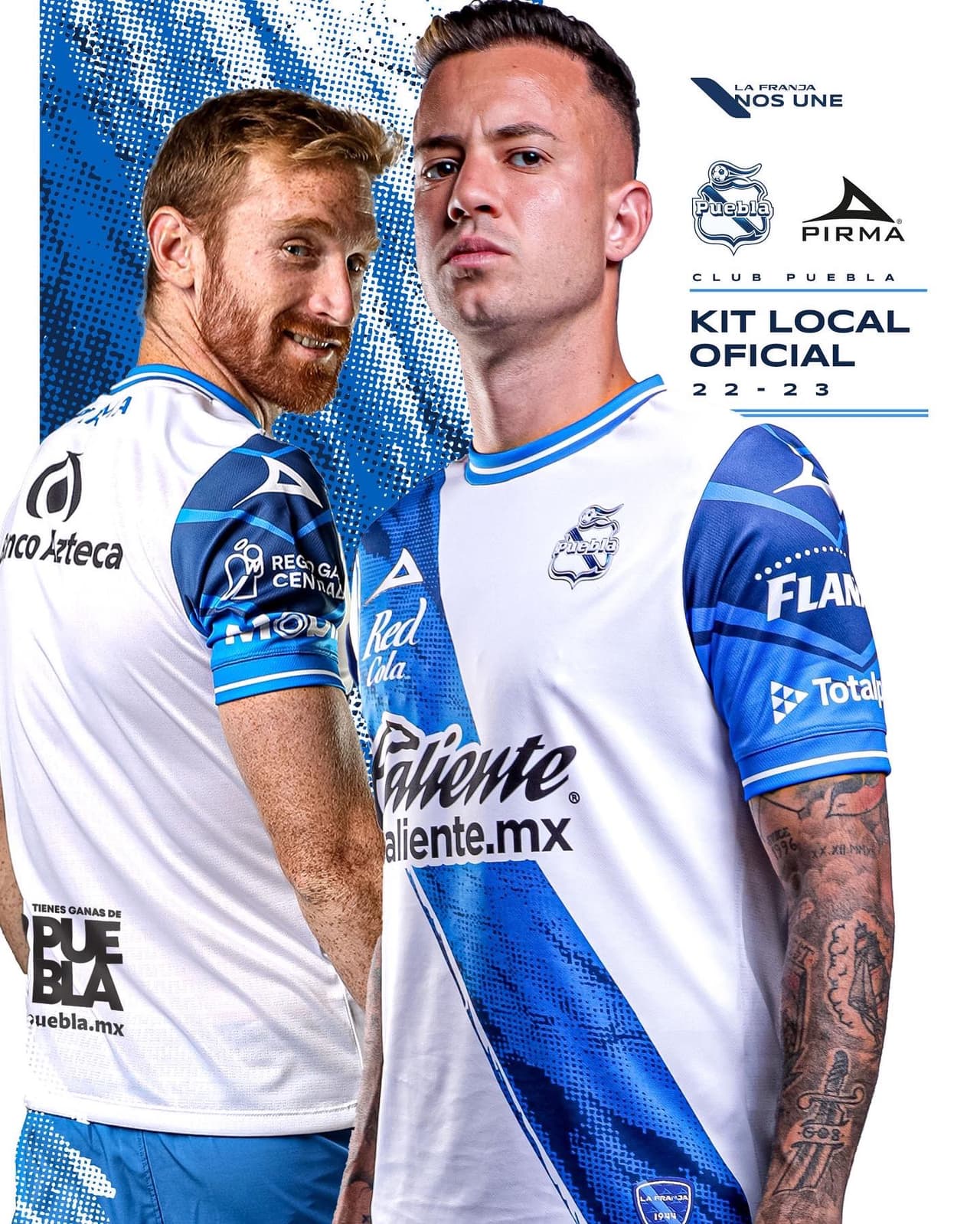 Uniforme de local del Puebla para el Apertura 2022 y Clausura 2023.