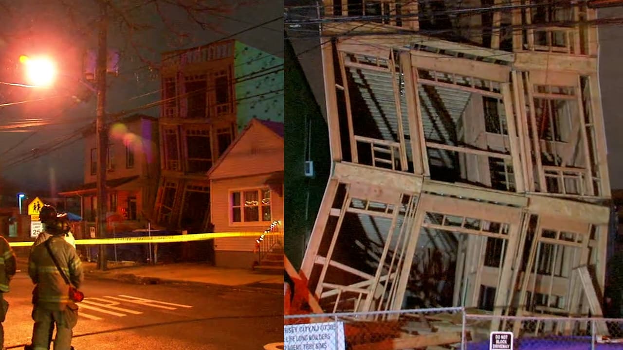 Se derrumba un edificio en construcción en Jersey City, desplazando a varios