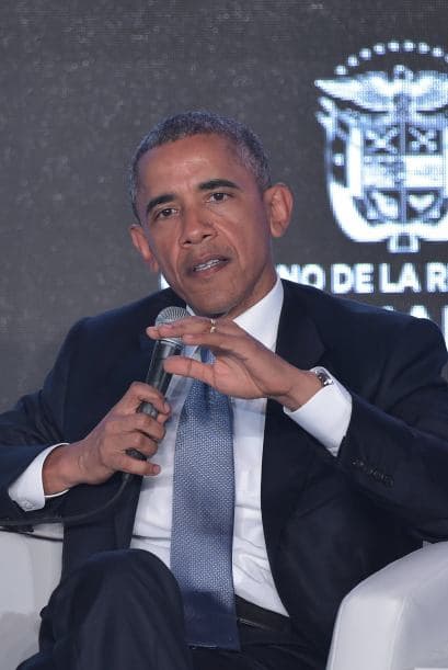Barack Obama también participó y dio un discruso más temprano en el marco de la Cumbre Empresarial de las Américas.