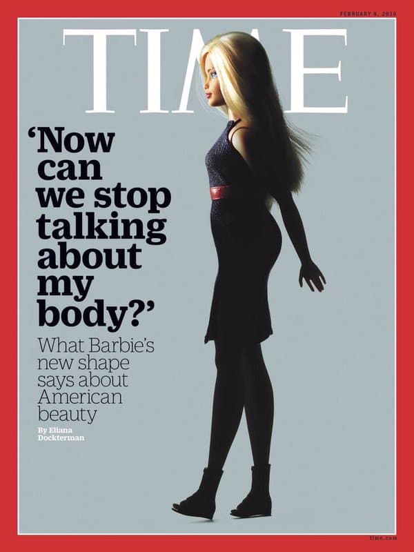 La revista TIME hizo el anunció de la nueva imagen de Barbie con esta portada.