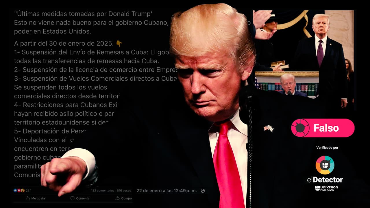 Esos mensajes con cinco “medidas” tomadas por Donald Trump contra el gobierno cubano son falsos: no provienen de una fuente oficial