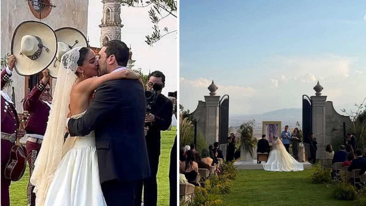 Alejandra Capetillo y Nader Shoueiry celebran su boda religiosa cobijados por un romántico atardecer