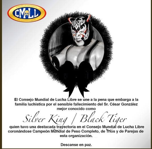 El 
<b>Consejo Mundial de la Lucha Libre</b> también se unió a la pena, con esta publicación a través de sus 
<b><a href="https://twitter.com/CMLL_OFICIAL/status/1127354898025263105" target="_blank">redes sociales</a></b>.