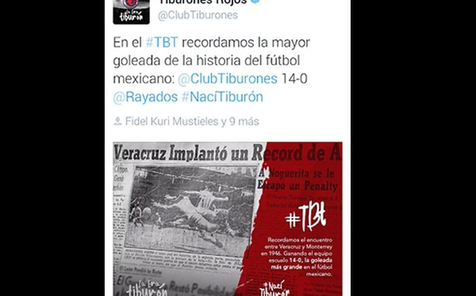 1.- Veracruz 14-0 Monterrey | 26 mayo 1946 | Temporada: 1945-1946