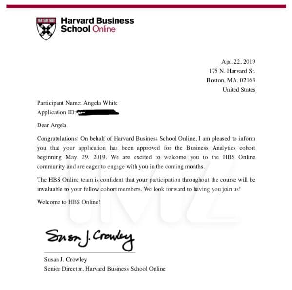 "Estamos encantados de darte la bienvenida a la comunidad de la Harvard Business School (HBS) Online y estamos ansiosos por colaborar contigo en los próximos meses”, se leía en la carta publicada por el portal de noticias y que Chyna supuestamente había recibido el pasado 22 de abril.
<br>