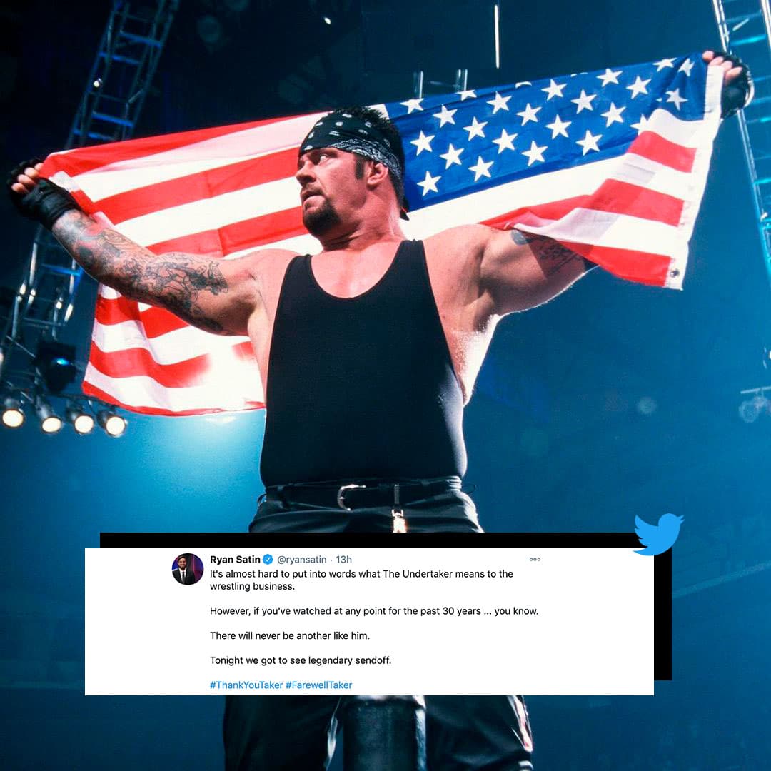 “Es casi imposible poner en palabras lo que significa
<b>The Undertaker</b> para el negocio de la lucha. Sin embargo, si ustedes lo vieron en cualquier momento durante los últimos 30 años…lo saben. Nunca habrá otro como él”, escribió Ryan Satin, un reconocido reportero de la WWE.