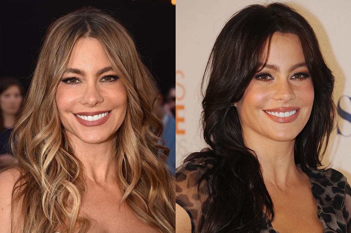 Sofía Vergara dejó atrás el color de cabello negro que la distinguió en 2009, hoy prefiere llevar el rubio con unas luces que le dan mucha vida a su rostro. ¡Mira la diferencia!