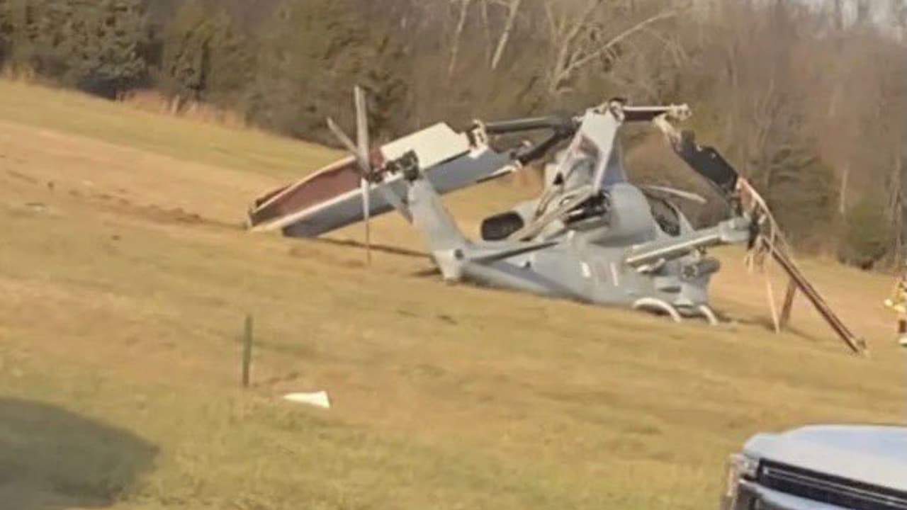 Dos militares salen lesionados luego de la caída de un helicóptero en Wrightstown