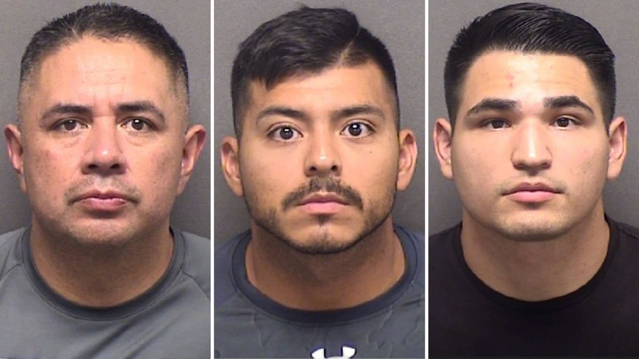 Alfred Flores, Eleazar Alejandro y Nathaniel Villalobos, policías acusados del homicidio de Melissa Pérez.