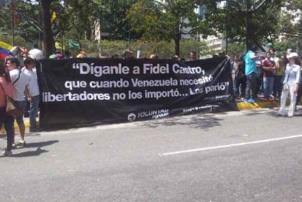 Manifestación en un parque de Altamira, Caracas. La fotografía fue publicada en Twitter por SoloClic.