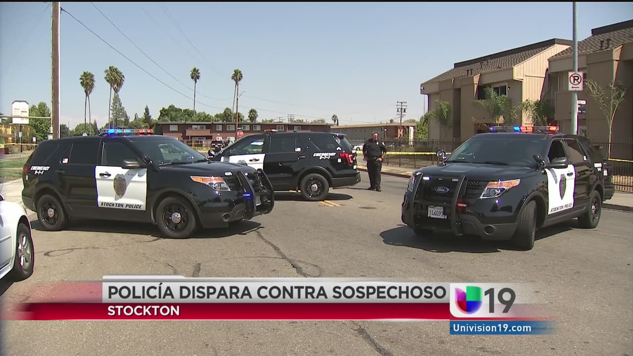 Policía dispara contra sospechoso en Stockton.