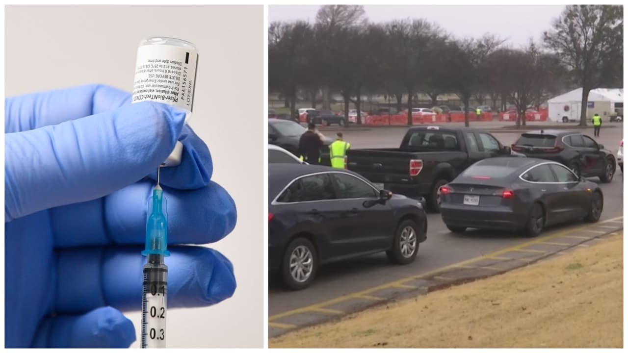 Mega centro de vacunación en el Parque de la Feria inicia jornada de auto servicio con largas filas 