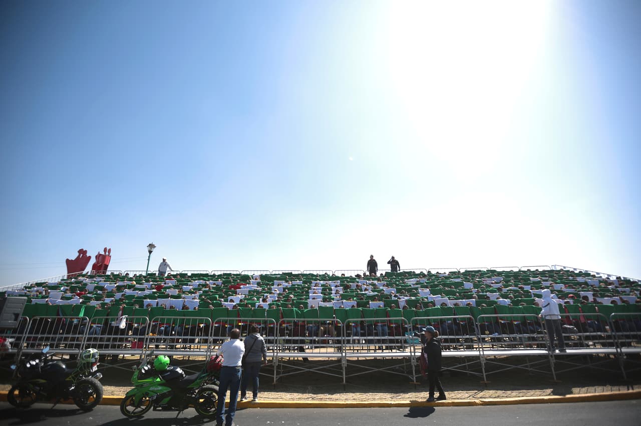 Una de las zonas destinadas para expectadores en Ecatepec, México.