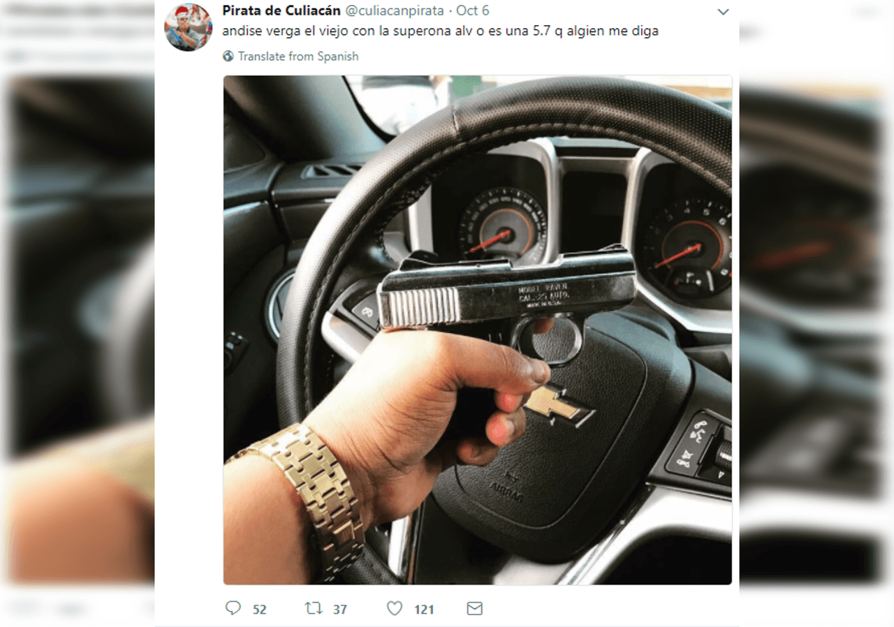 Esta imagen es del 6 de octubre de 2017 y apareció en la cuenta de Twitter de 'El Pirata de Culiacán'.