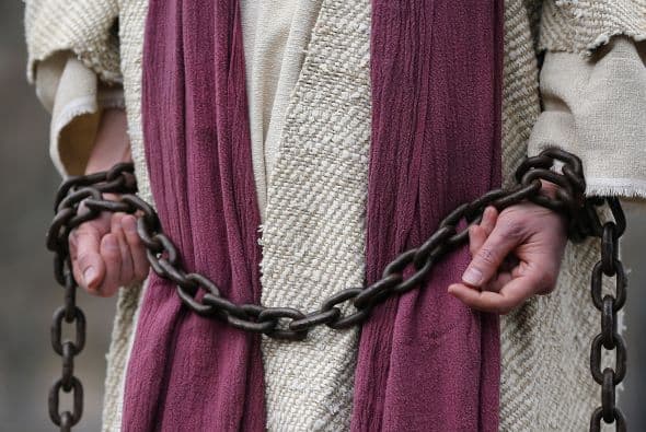 Trafalgar Square, en Londres, tuvo también su representación de Viernes Santo.