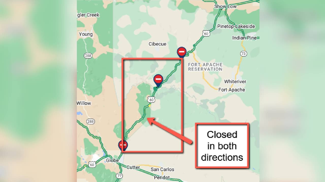 Incendio provoca cierre en la carretera US 60