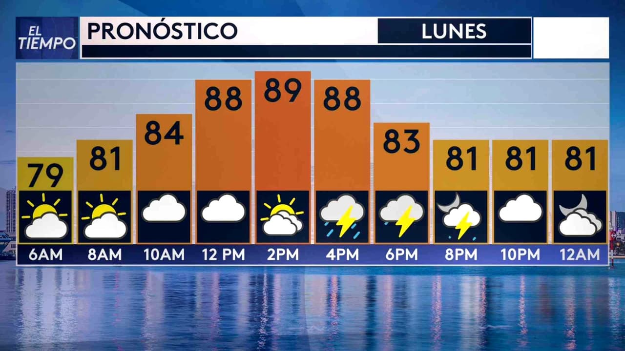 Pronóstico del tiempo hoy en Miami: Posibles aguaceros y tormentas con humedad; el termómetro alcanzará 91 °F