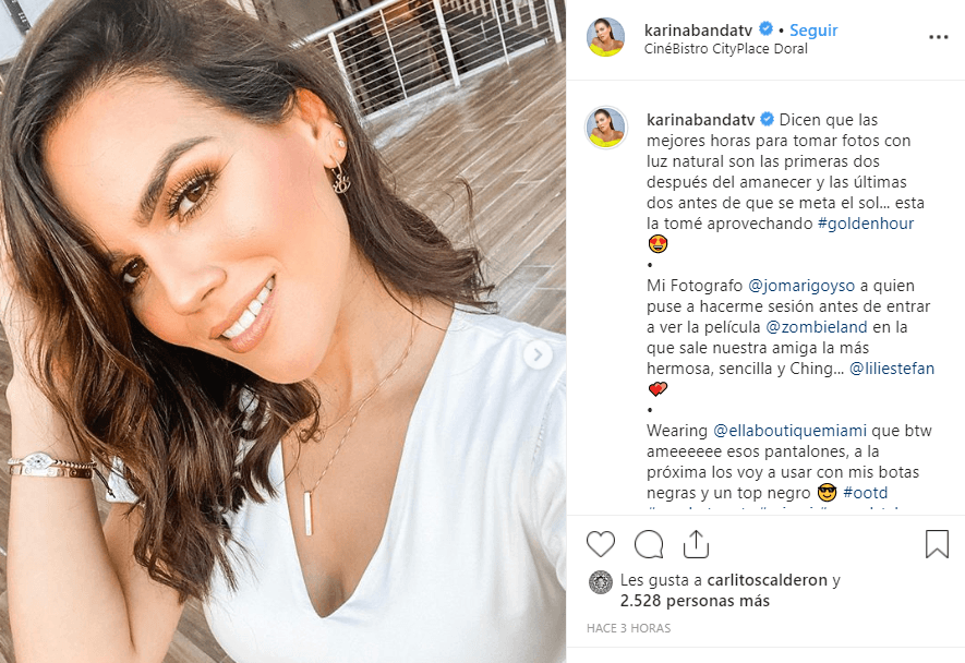 “Dicen que las mejores horas para tomar fotos con luz natural son las primeras dos después del amanecer y las últimas dos antes de que se meta el sol... esta la tomé aprovechando”, comentó la presentadora mexicana.