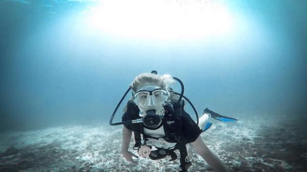 Vivió la adrenalina del buceo.