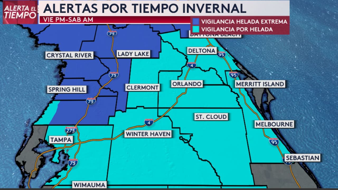Bajo vigilancia por helada y helada extrema varios condados de la Bahía de Tampa