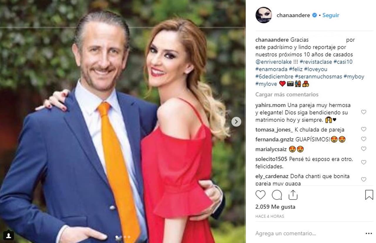 Fue debajo de esta publicación de la actriz, en la que agradece a una revista por la entrevista que les hizo en conmemoración de su décimo aniversario de matrimonio, que una de sus seguidoras arremetió en contra del marido de la actriz.