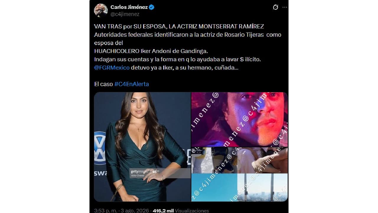 Montserrat Ramírez investigada por presuntos vínculos de su esposo con célula criminal de huachicol.
