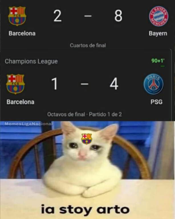 Los memes no perdonan al Barcelona tras ser apaleados por el PSG | Las reacciones en redes le echan ‘limón a la herida’ y tunden a los culés luego de su actuación en Octavos de la Champions.