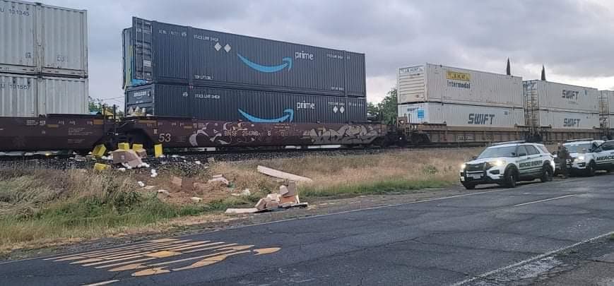 Imagen del tren de BNSF Railway que fue robado en la zona sueste de Merced.