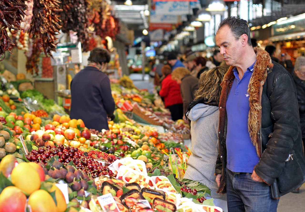 Barcelona's famous Boqereria market near Las Ramblas.