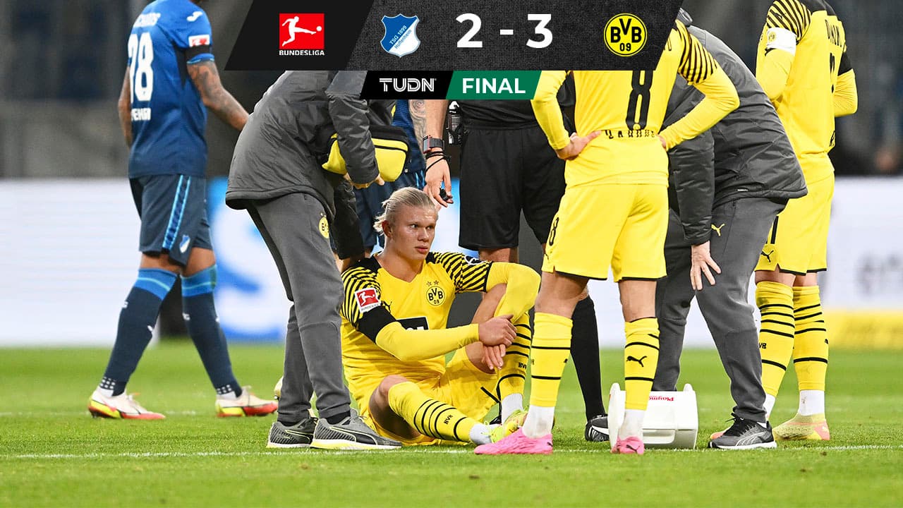 Haaland se retiró lesionado en el triunfo del Borussia ante Hoffenheim