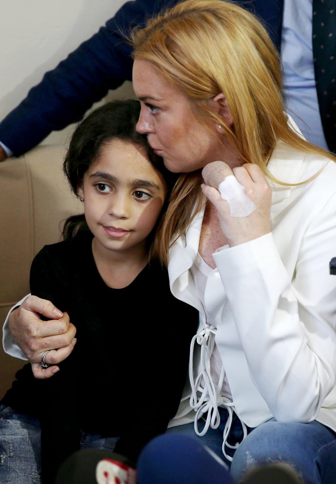 Lindsay se mostró de lo más dulce con los niños.