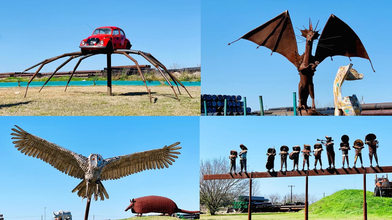 La familia Rubenstein fundadora de 
<b><a href="https://texaspipe.com/about" target="_blank">Texas Pipe and Supply</a></b> siempre ha demostrado su amor al arte, por lo que decidieron instalar la colección de 26 esculturas titánicas en uno de sus terrenos.