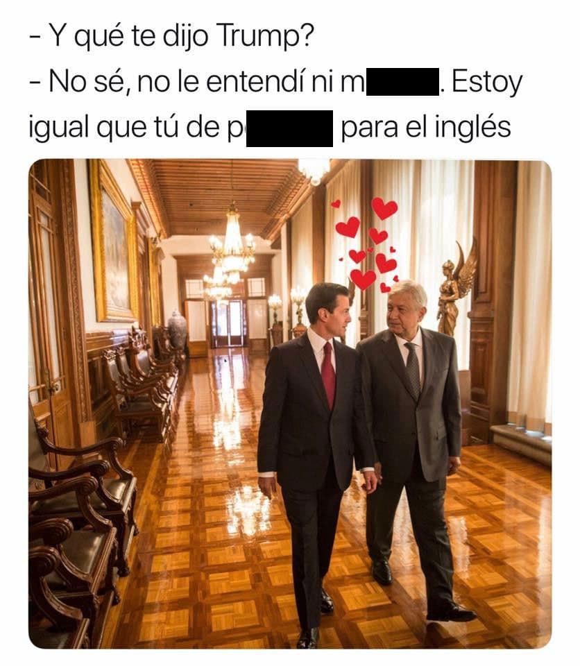 El nuevo presidente de México, 
<b>Andrés Manuel López Obrador</b>, visitó el Palacio Nacional en compañia de 
<b>Enrique Peña Nieto</b> y el internet se volvió loco.