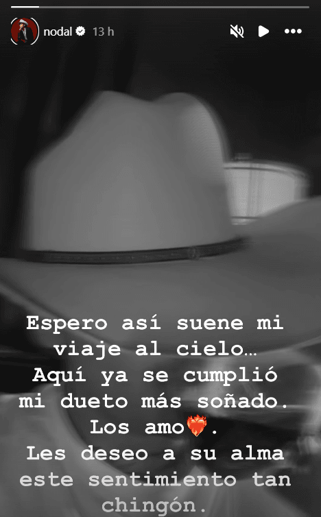 Nodal publicó este mensaje en Instagram.