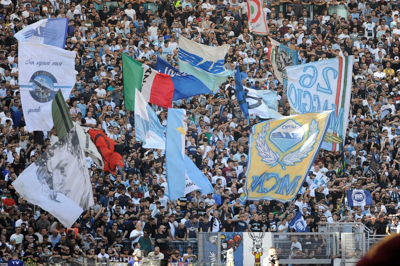 ROME, ITALY - SEPTEMBER 29: Lazio fan during the Serie A match between AS Roma and SS Lazio at Stadio Olimpico on September 29, 2018 in Rome, Italy. (Photo by Marco Rosi/Getty Images)