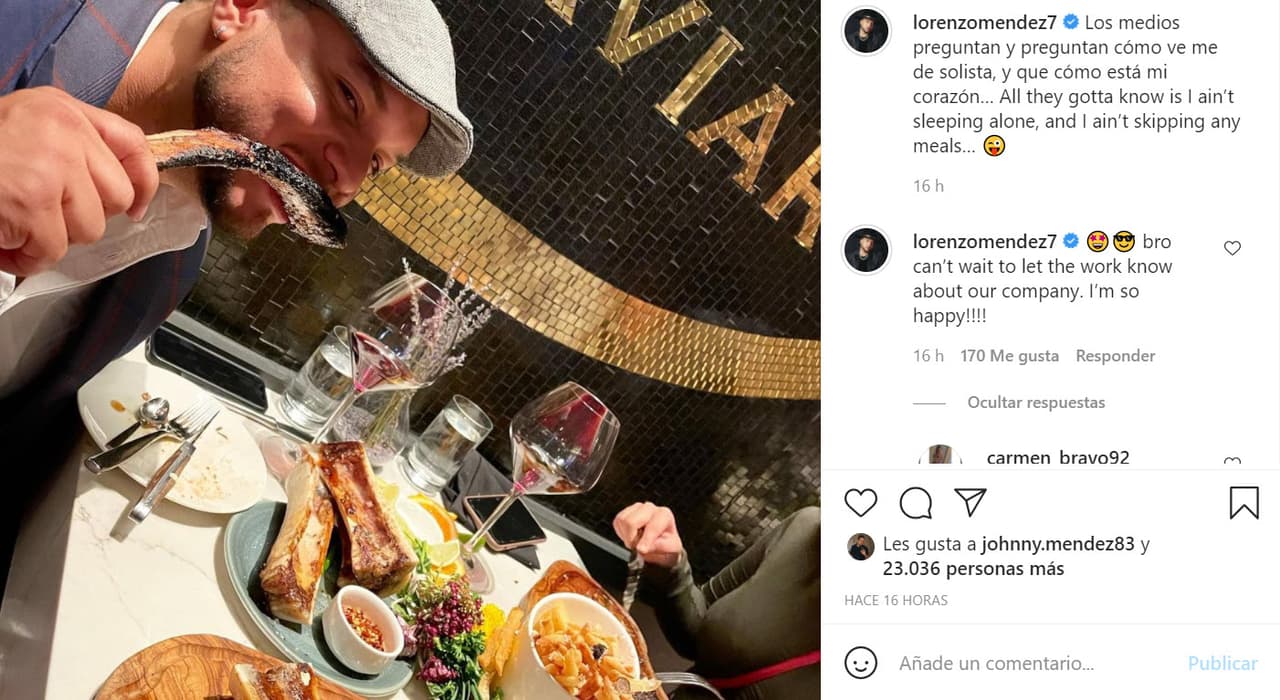 Este miércoles 21 de julio, colgó esta foto en su cuenta de Instagram en donde 
<b><a href="https://www.instagram.com/p/CRnH6cLswIw/" target="_blank">apareció comiendo con una misteriosa mujer. </a></b>
<br>