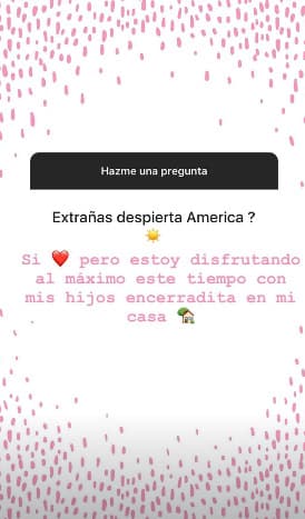 La conductora respondió a preguntas de sus seguidores en Instagram.