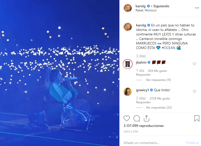 Karol G compartió en redes lo conmovedor que había sido su encuentro con la gente de Marruecos, que cantó sus temas a pesar de no hablar el mismo idioma que ella.