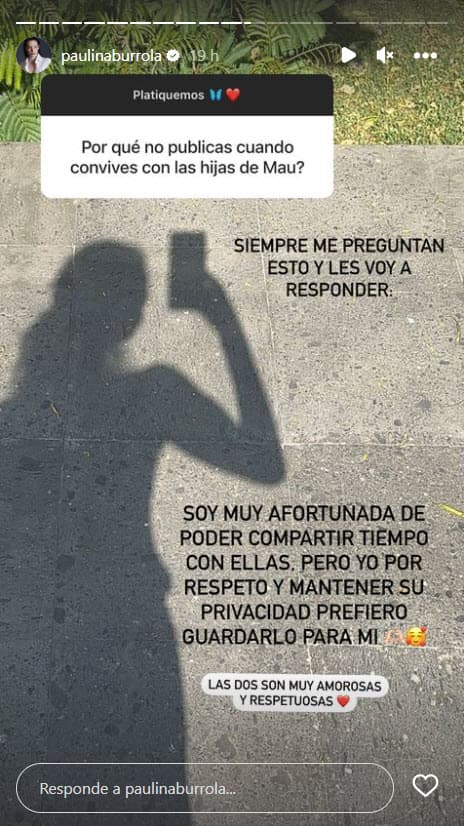 Paulina Burrola habla de las hijas de su novio, el actor Mauricio Ochmann.