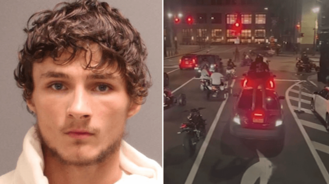 El motociclista Cody Heron es señalado de romper a patadas el cristal de un auto con dos niños dentro