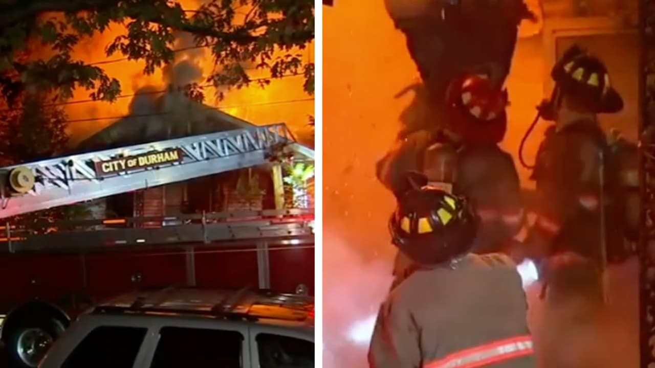 Incendio causa grandes llamas y forza evacuaciones en Durham