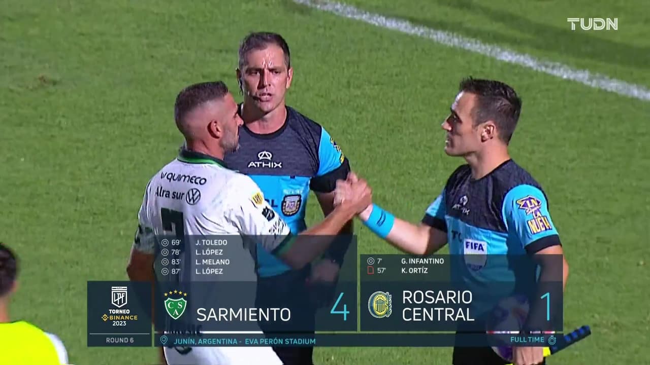 Resumen | Sarmiento se reivindica y vence en casa 4-1 a Rosario Central