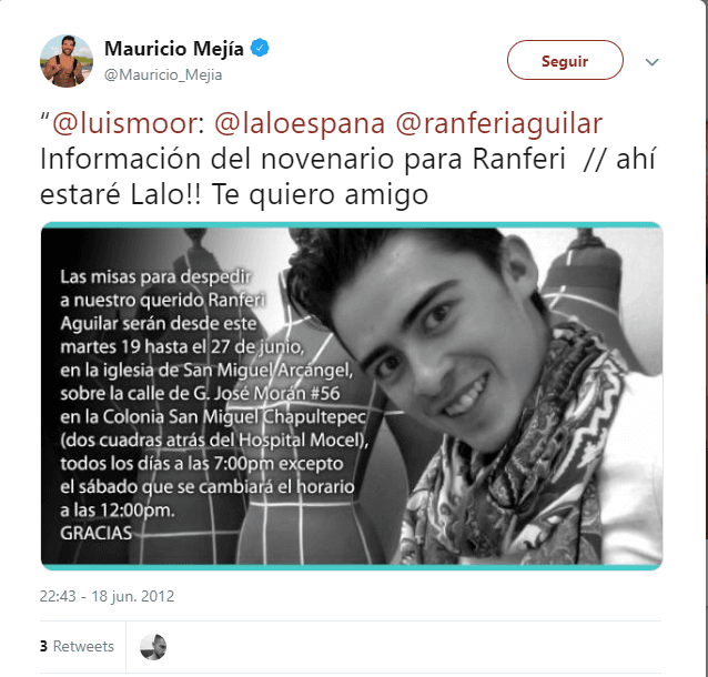 Ante esta situación, Lalo España consideró como un triste suceso que él hablara abiertamente de su homosexualidad hasta que su pareja sentimental falleció. 
<br>