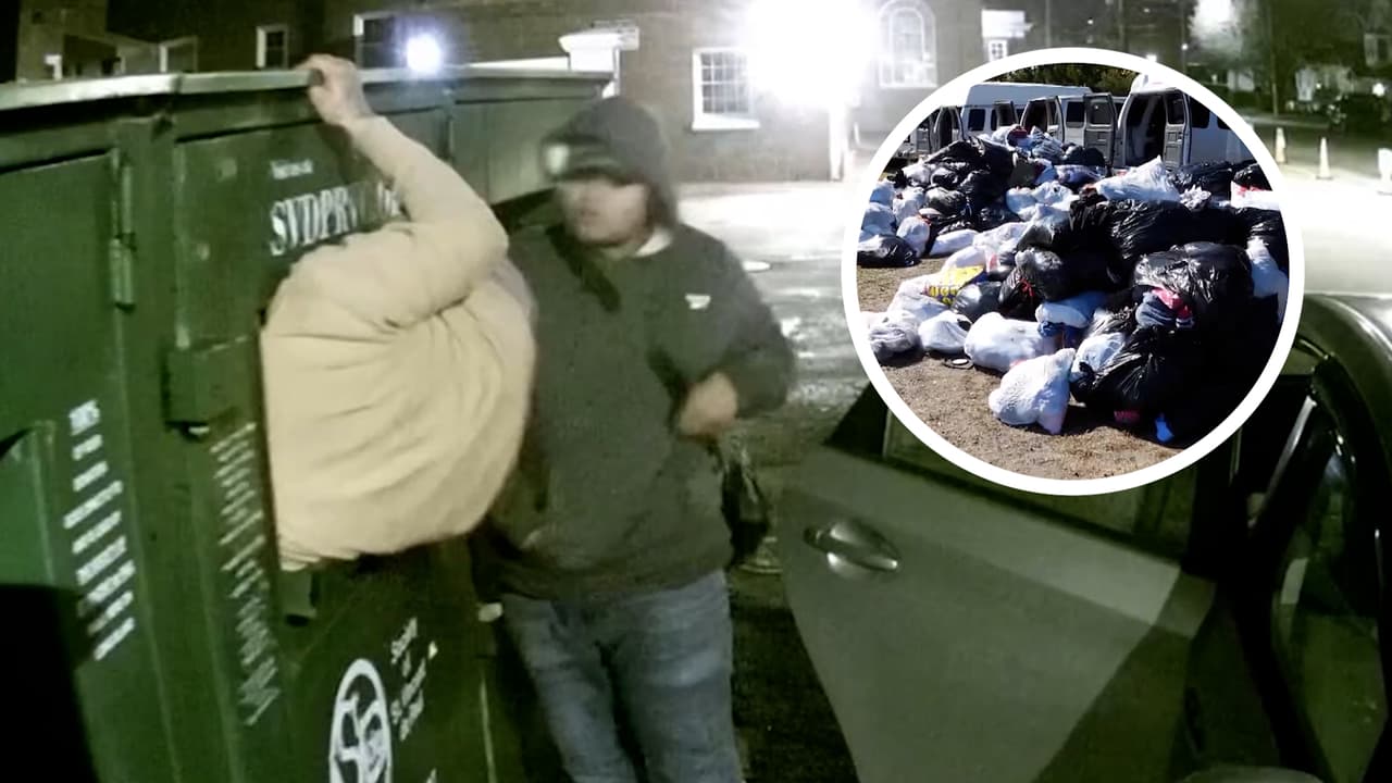 Arrestan a 16 ladrones de ropa donada para la caridad: se metían a los contenedores para sacarla